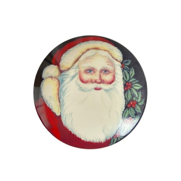 Mikasa Old Saint Nick Covered Trinket Dish Porcelain Bowl w Lid Christmas - Picture 1 of 7